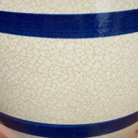 Vintage Cobalt Blue Striped Robinson Ransbottom Pottery 1 Quart Crock #303 USA - Picture 6 of 9